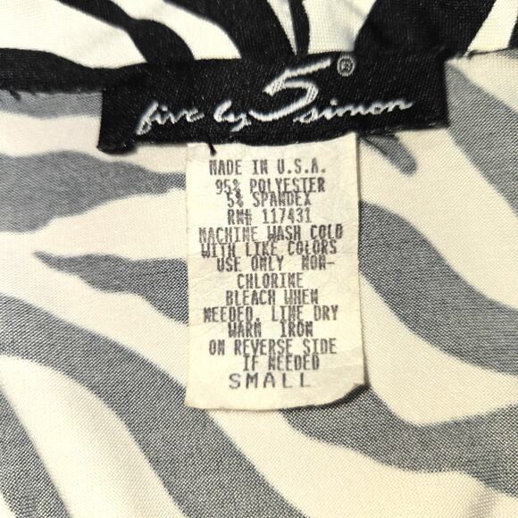 Five by Simon Small S Women's Blazer Zebra Suit Coat Misses Size 4 6 Jacket - Picture 2 of 5